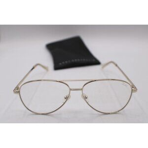 Quay Australia Still Standing Aviator Eyeglasses Frames Gold Clear Lens Fashion